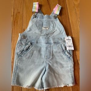 OshKosh Girls Toddler Denim Short Overalls